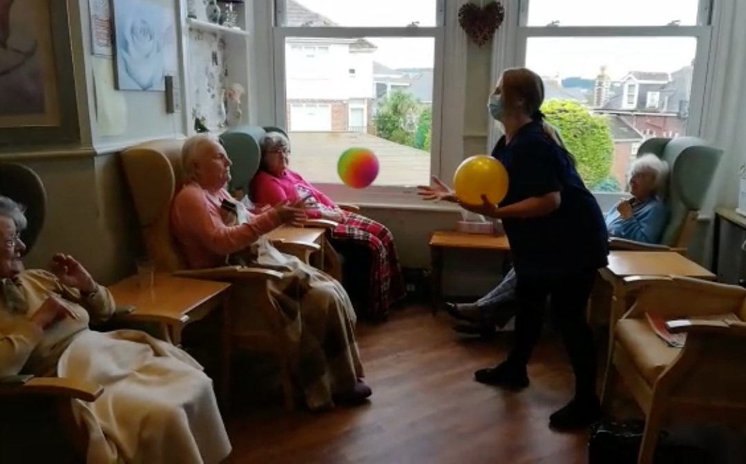Exercising in the Lounge